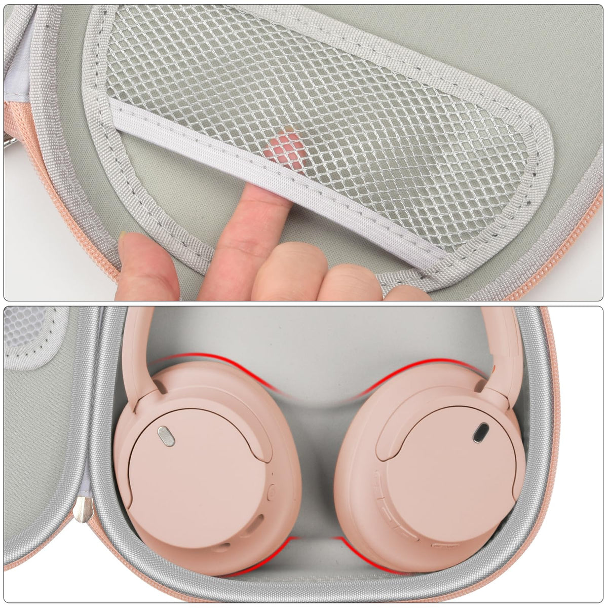 PAIYULE headphone case interior pocket keeps cables organized