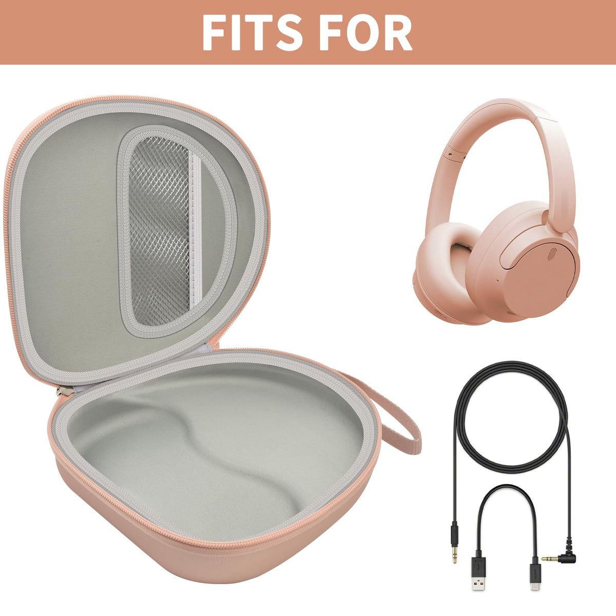 PAIYULE headphone case interior molded cavity securely fits headphones