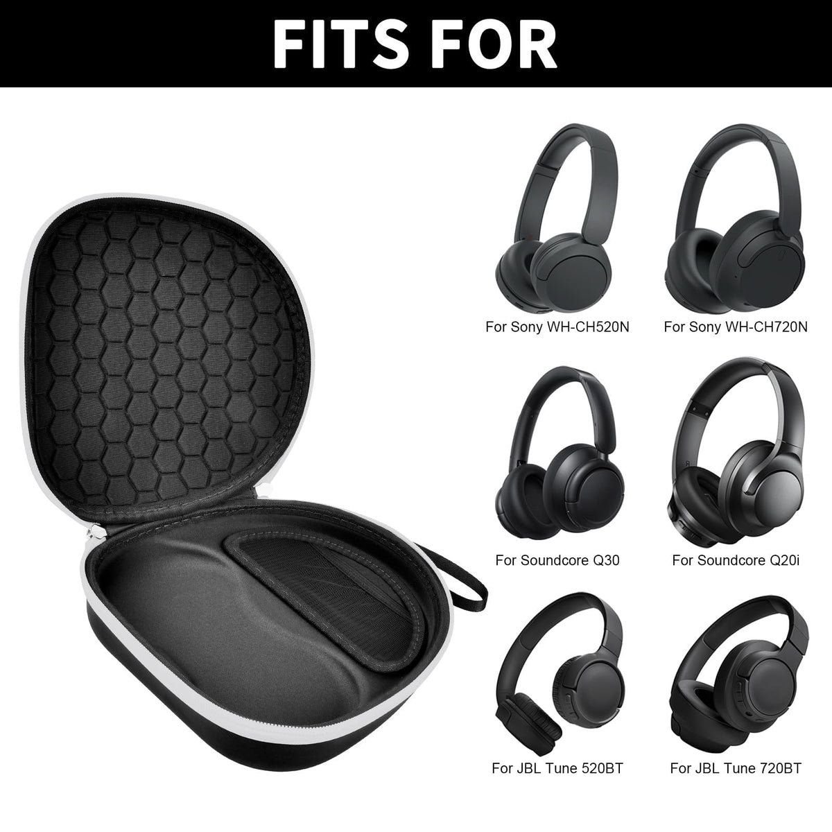 PAIYULE case for Sony CH520 showing mesh pocket for cables and accessories.
