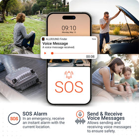 PAJ GPS closeup of SOS button for fast emergency signaling benefit