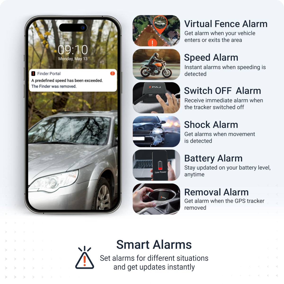 PAJ GPS in a travel scenario on a camper showing peace of mind on trips