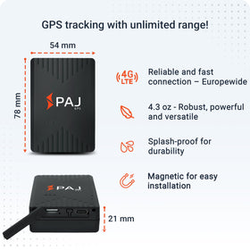 PAJ GPS retail packaging with integrated SIM showing ready-to-use global coverage