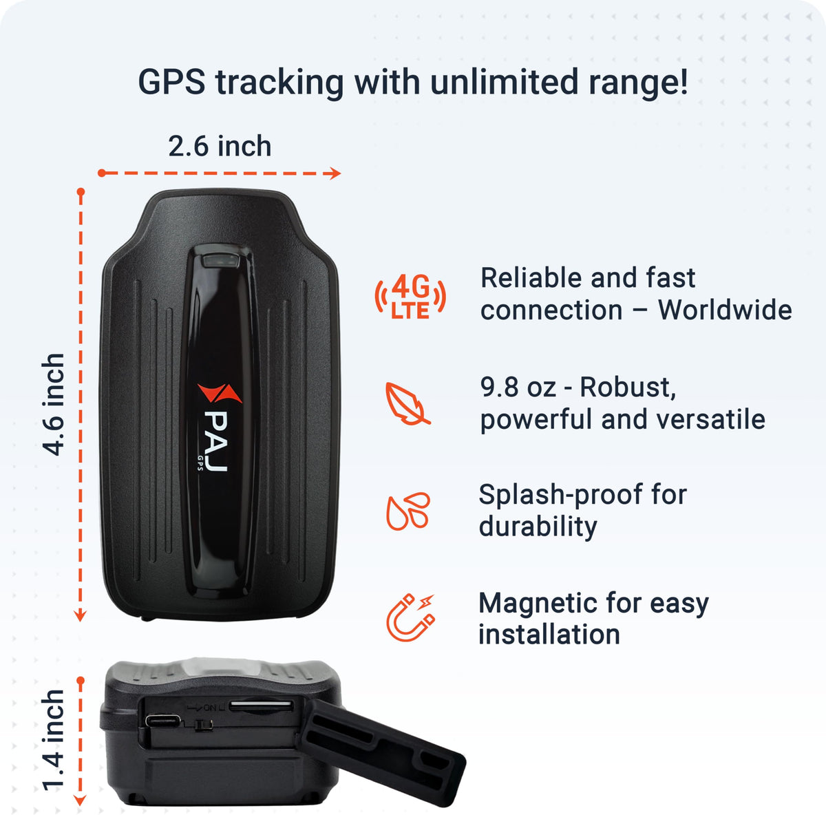 PAJ GPS installed on boat bow illustrating waterproof placement and safe tracking
