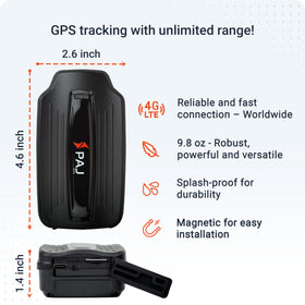 PAJ GPS installed on boat bow illustrating waterproof placement and safe tracking