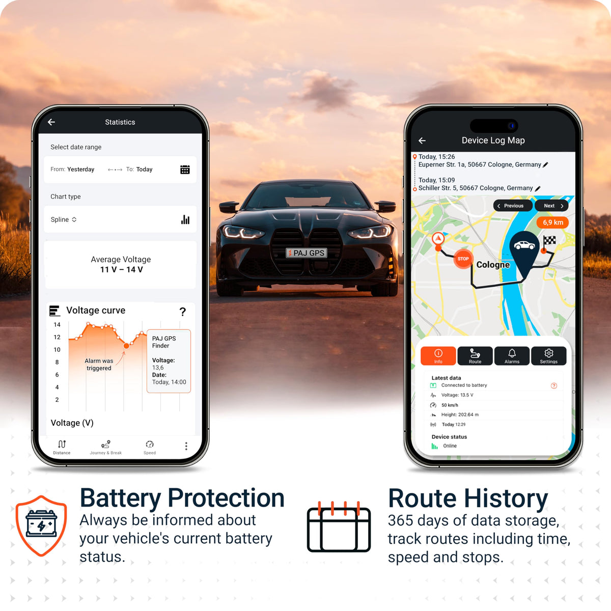 PAJ GPS installed in engine bay highlighting reliable continuous vehicle tracking