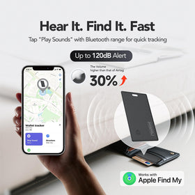 PAKCQNH wallet tracker card placed inside a wallet showing convenience and everyday carry benefit