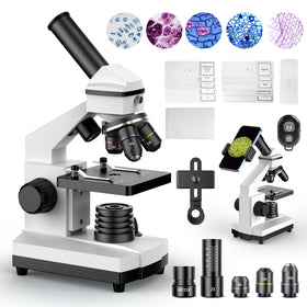PalliPartners compound microscope front view for classroom and home science exploration.