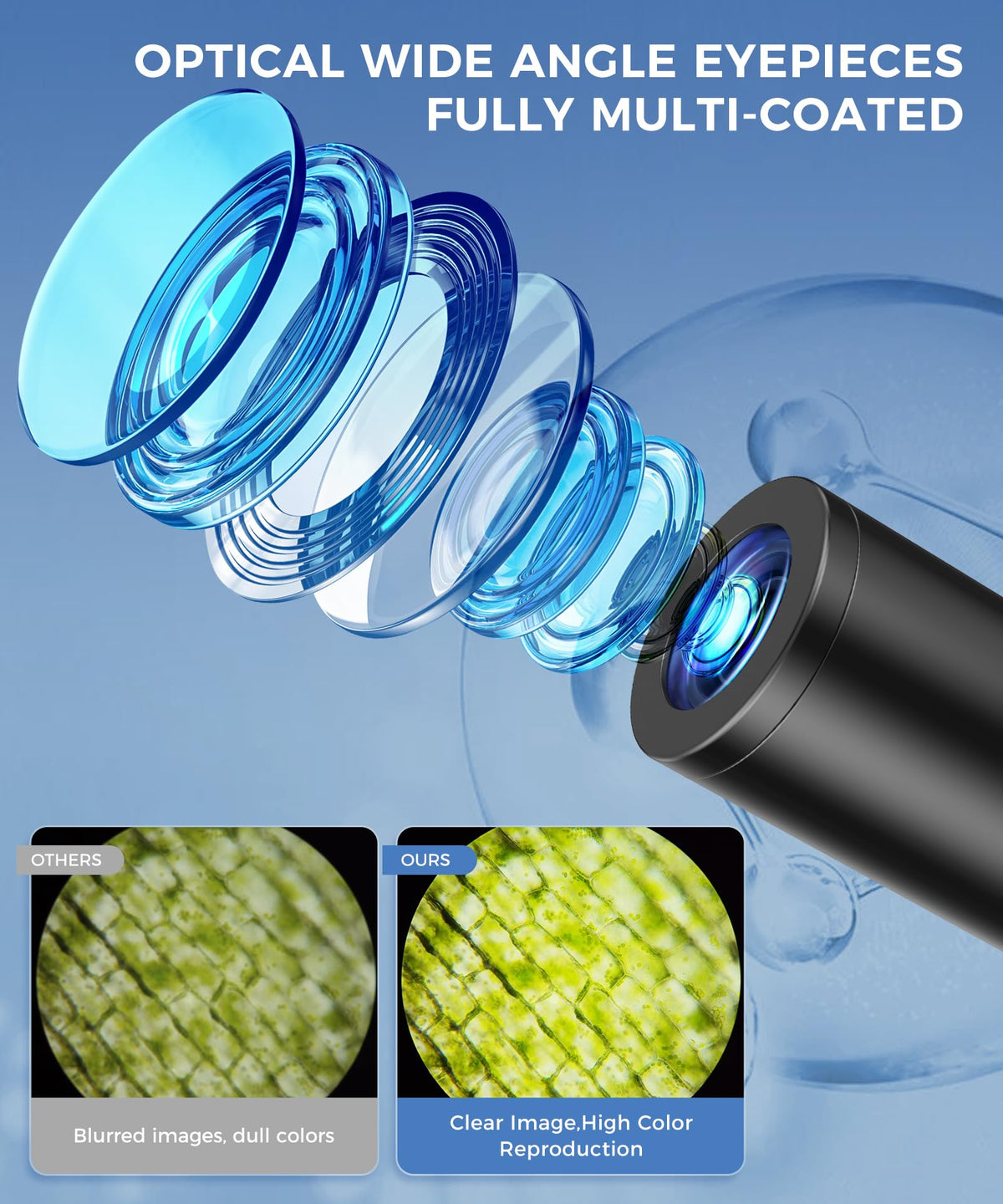 PalliPartners compound microscope top LED illumination with adjustable brightness.