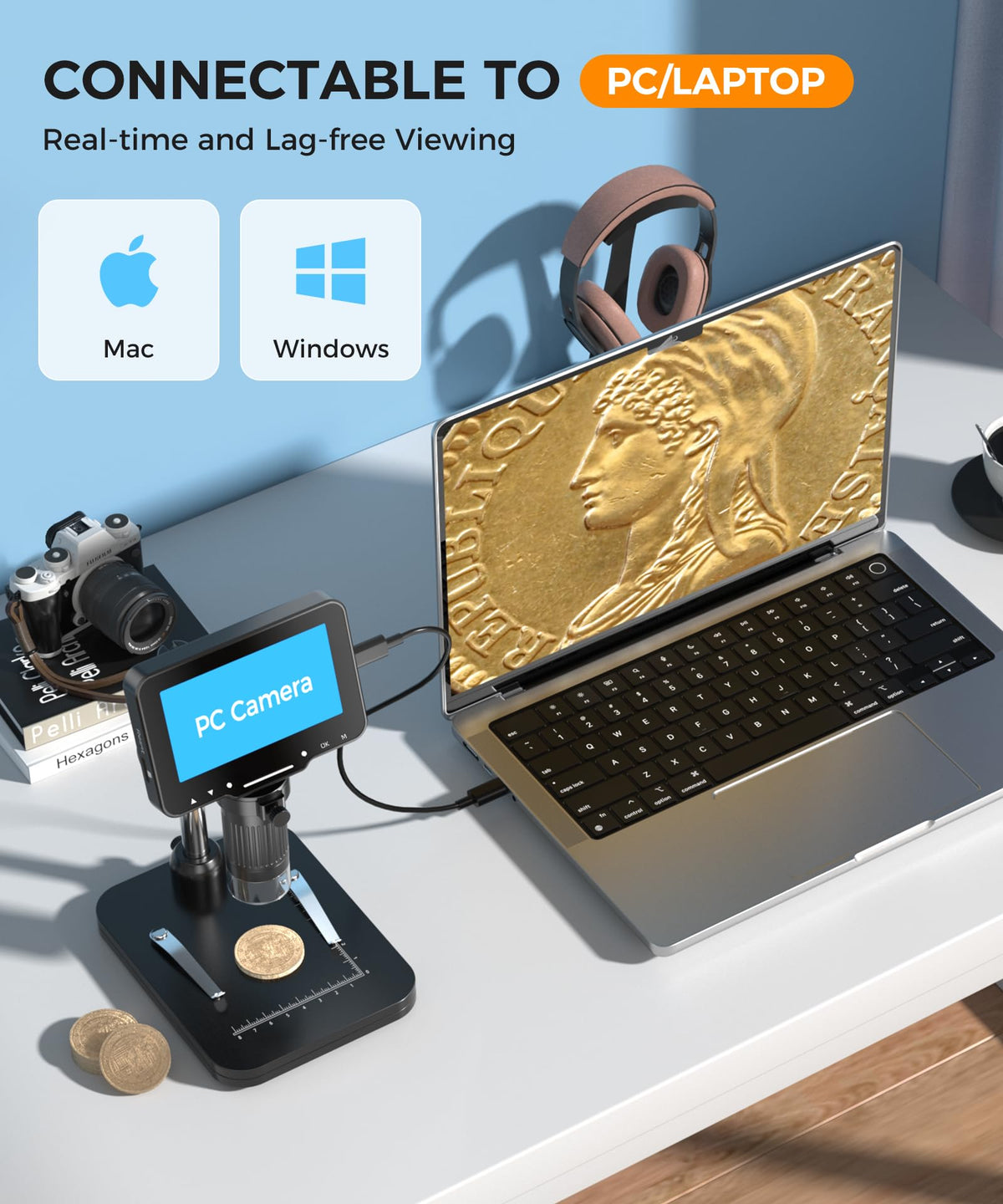 PalliPartners mounted on metal stand, stable hands-free imaging benefit