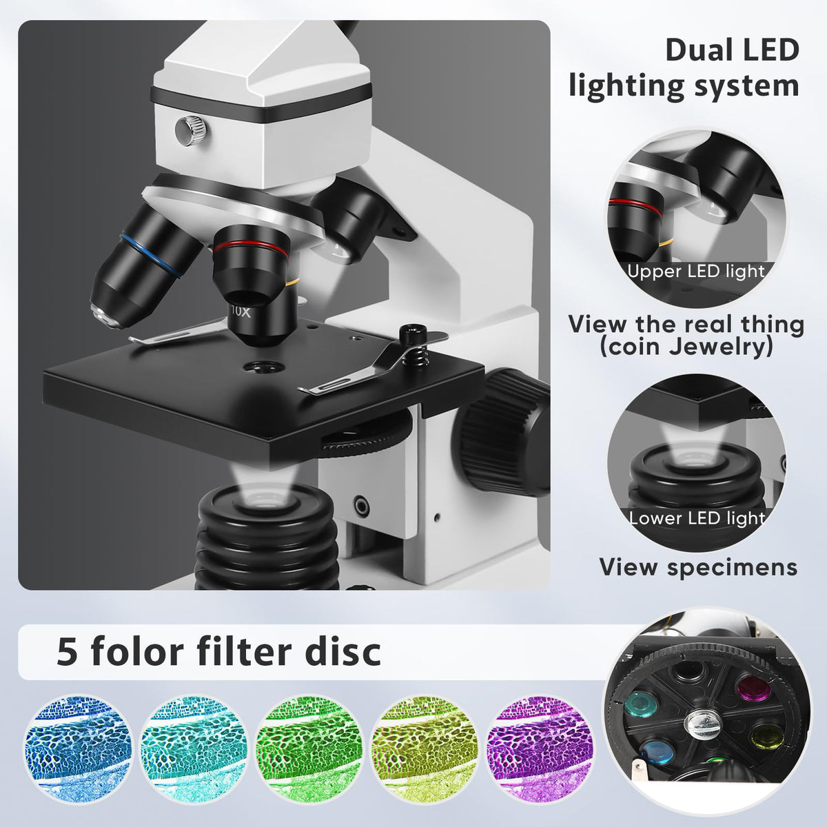 PALOBIL microscope metal-frame design provides sturdy use during classroom experiments.