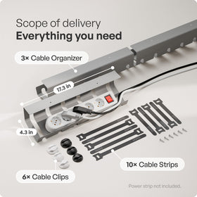pamo mounted under desk demonstrating tidy, accessible cable routing