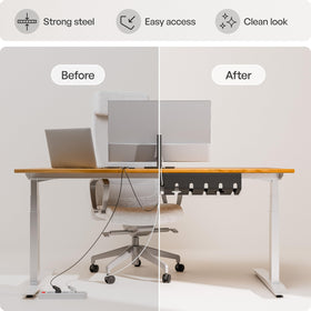 pamo tray with laptop adapter inside showing neat storage and accessibility