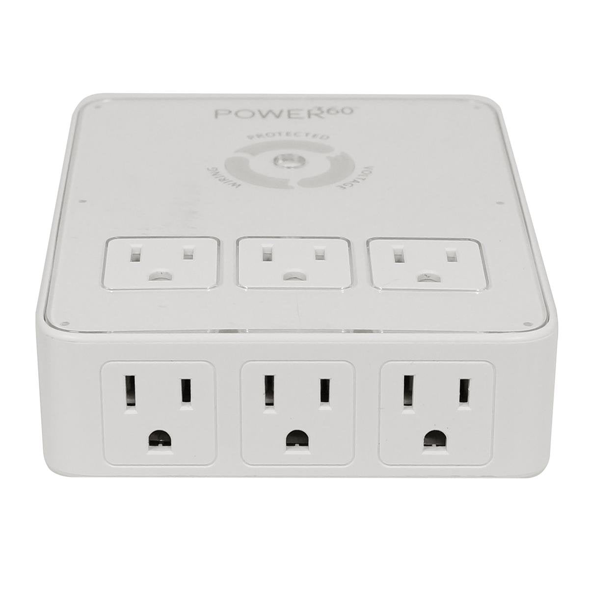Panamax P360 side view highlighting two USB ports and filtered AC outlets