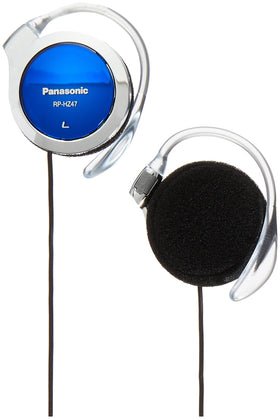 Panasonic RP-HZ47-A blue clip headphones with ultra slim design for comfortable wear