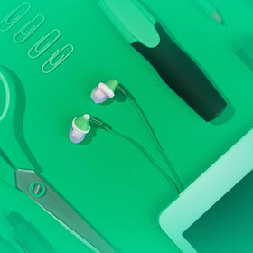 Panasonic earbuds in commuting scene showing portability and on-the-go use
