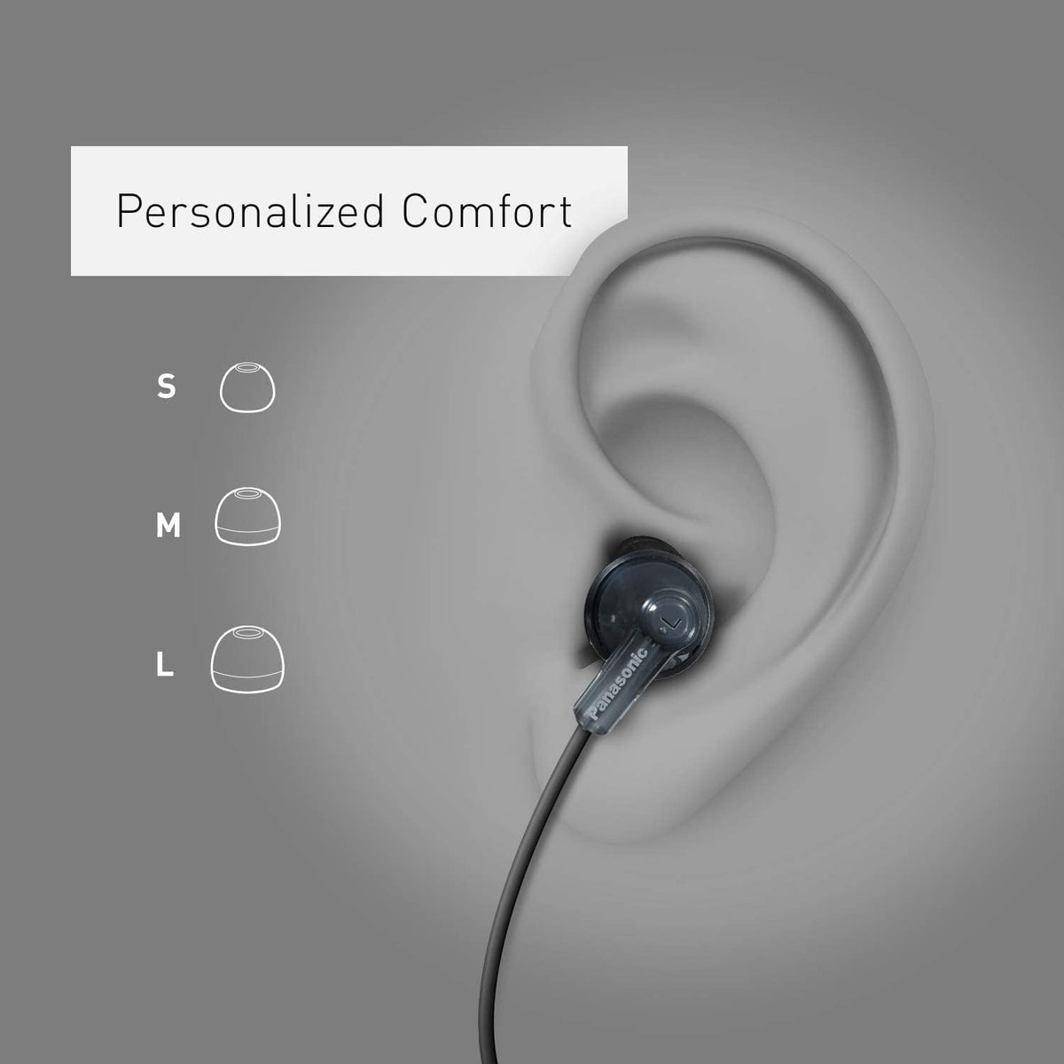 Panasonic RP-HJE120 ear tips set for customized comfort and seal.