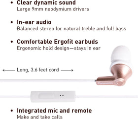 Panasonic ErgoFit rose gold earpieces showing three sizes for a secure fit.