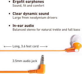 Panasonic ErgoFit earphones with three earpad sizes provide a secure fit during workouts