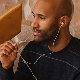 Panasonic ErgoFit earbuds offer wide frequency range for detailed sound.