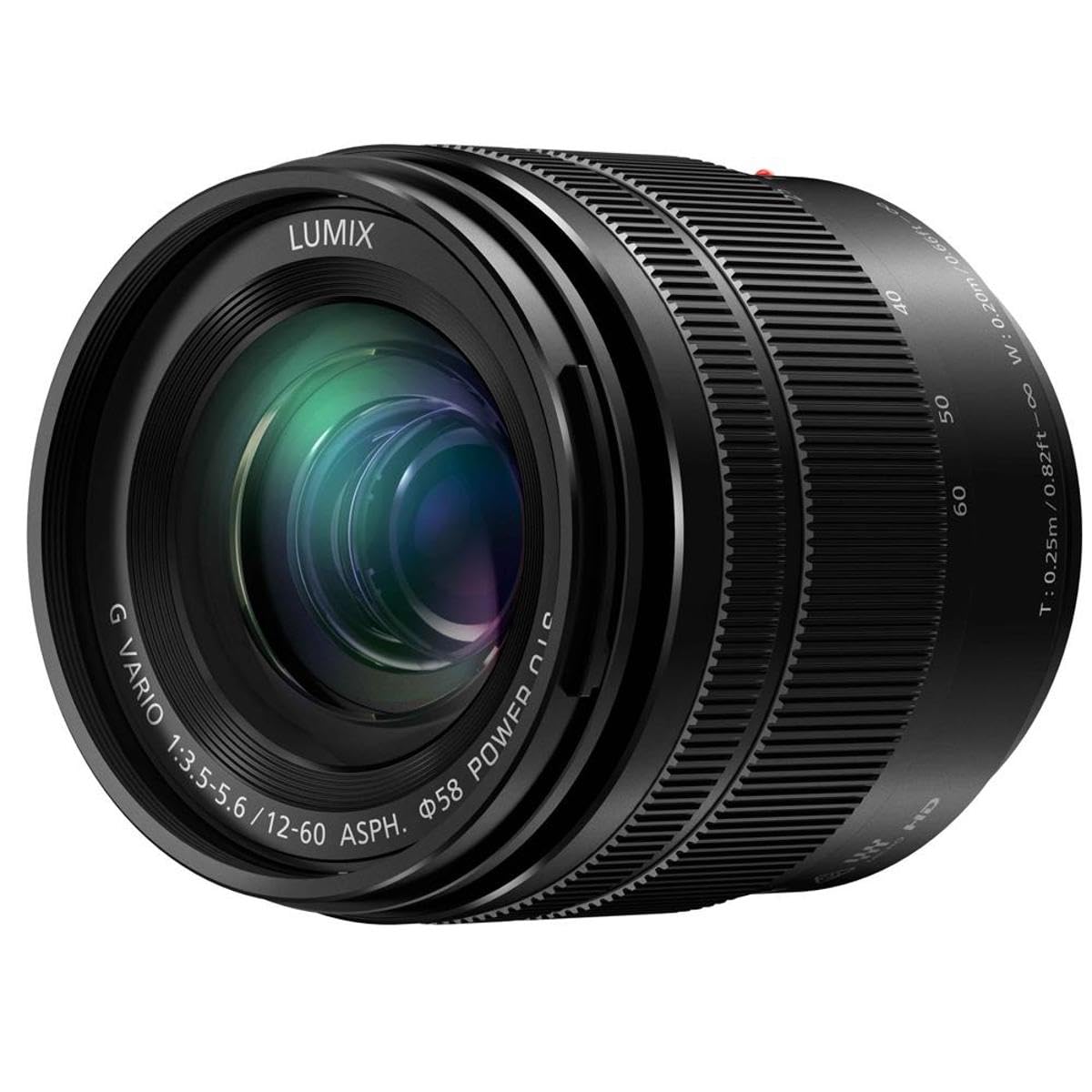 Panasonic LUMIX 12-60mm zoom range covers 24-120mm for everyday shooting.