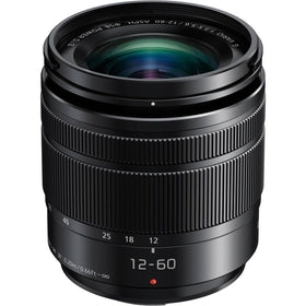 Panasonic LUMIX G VARIO 12-60mm lens shows a compact design ideal for travel photography.
