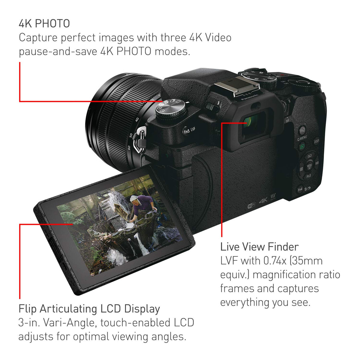 Panasonic LUMIX G85 tilt-touch LCD for flexible shooting angles