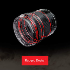 Panasonic LUMIX S 20-60mm lens side with label highlighting L-Mount compatibility.
