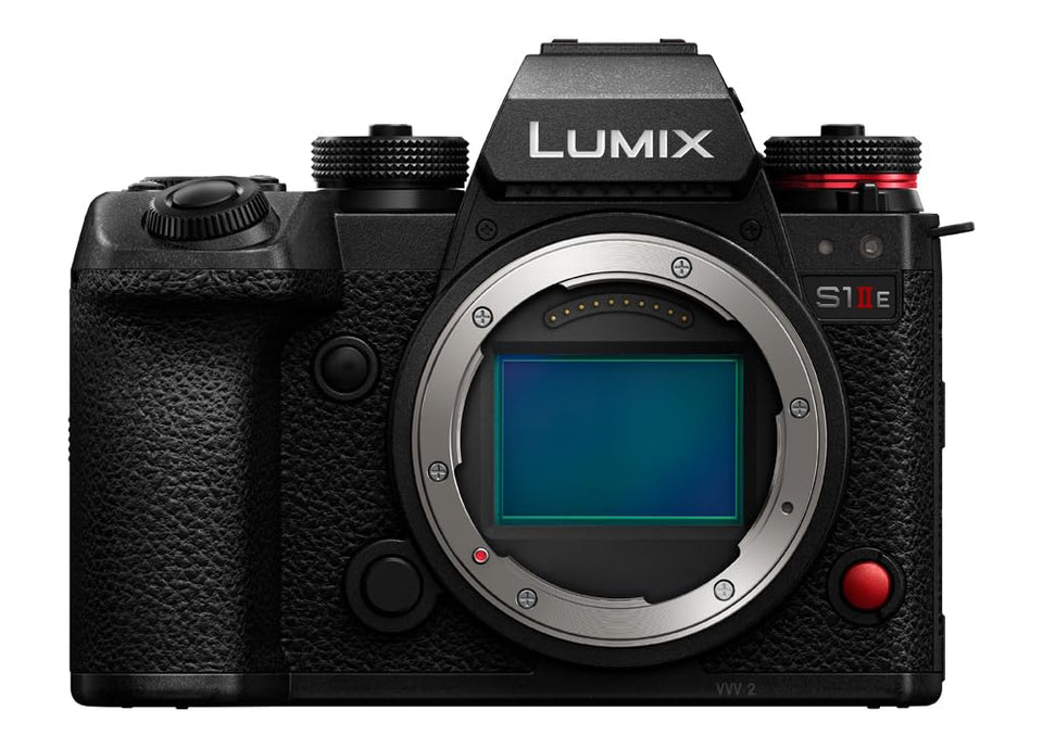 Panasonic LUMIX S1IIE front-angle shot highlighting professional image quality.