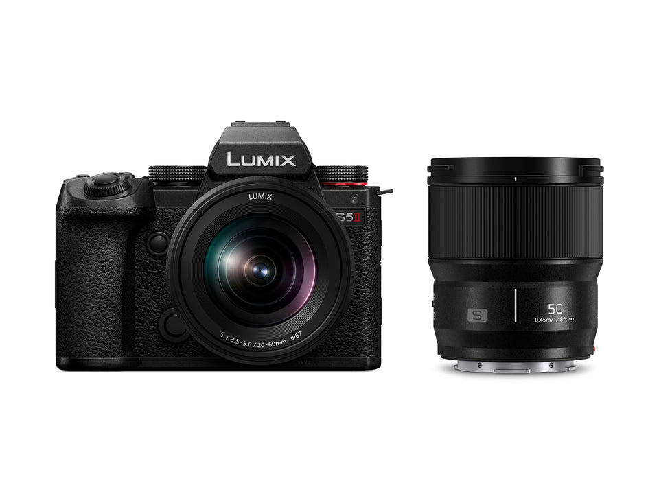 Panasonic LUMIX S5II front view showcasing compact design and full-frame sensor for versatile shooting.