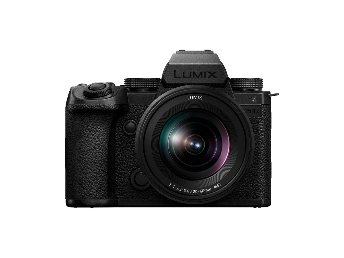 Panasonic LUMIX S5II front view highlights a compact full-frame design for travel shoots.
