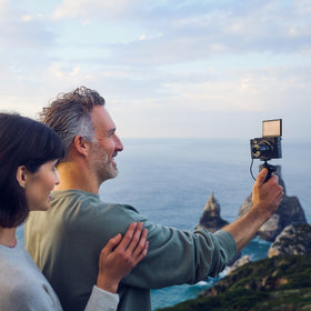 Panasonic LUMIX ZS99 tiltable monitor enables flexible shooting angles.
