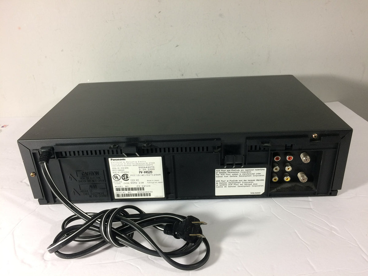 Panasonic PV-V4520 tuner and controls with on-screen guide for easy programming.