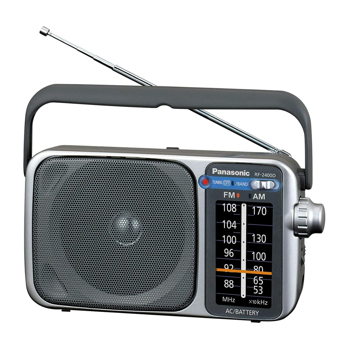 Panasonic RF-2400D front view showing controls and speaker for easy use