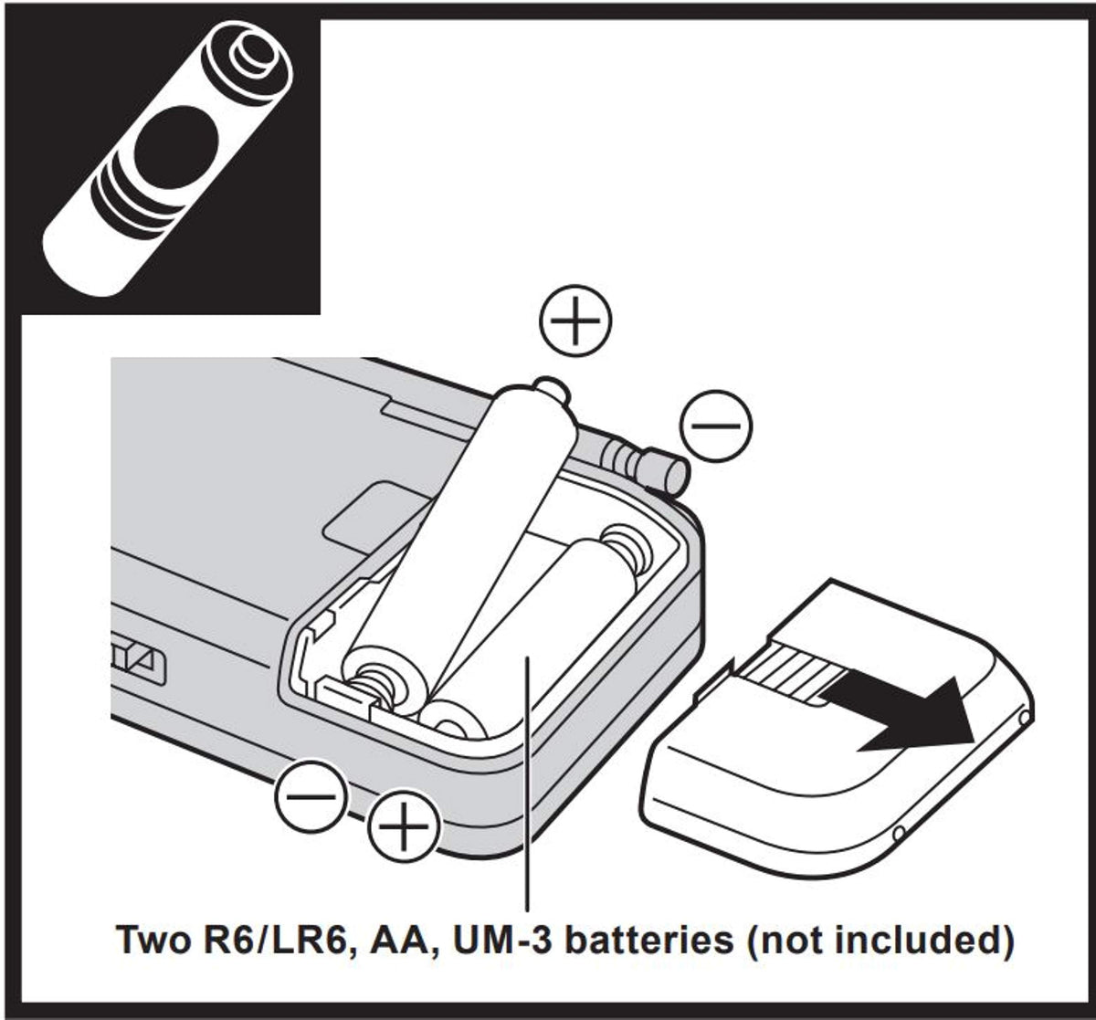 Panasonic RF-P50D hand strap for secure pocket portability.