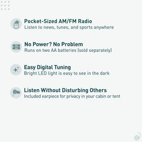 Panasonic RF-P50D tuning LED indicator helps confirm strong reception at a glance.