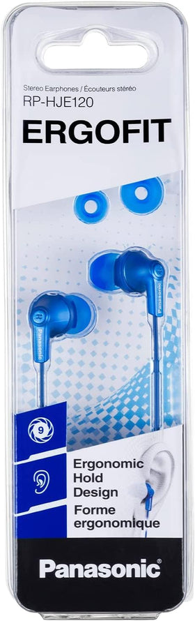 User wearing Panasonic ErgoFit earbuds during light workout and daily commute