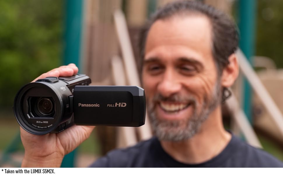 Panasonic V900 lightweight design makes travel recording effortless.