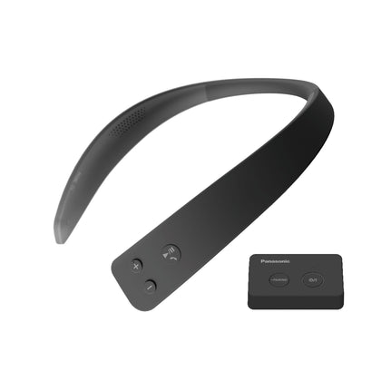 Panasonic WN10 front view showing compact neckband and speakers for comfortable listening