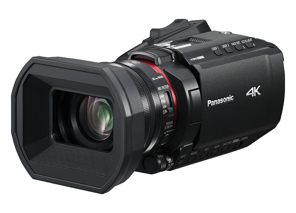 Panasonic X1200 wide 25mm view enables versatile on-the-go filming.