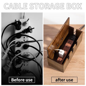 PandaRoad cable management box interior layout reveals spacious storage for multiple cords.