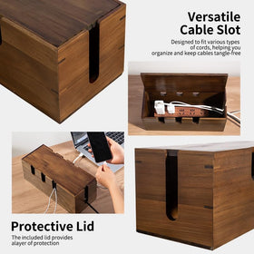 PandaRoad wooden cord hider desk top view shows elegant integration with decor.