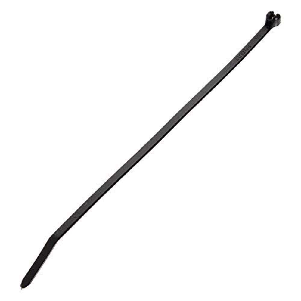 Panduit BT3S-C0 pack view showing 100 black dome-top cable ties and clear labeling for inventory