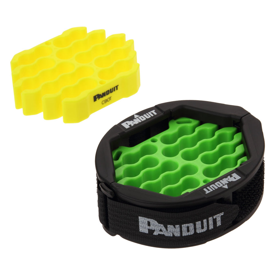 Panduit CBOT24K front view of the Tak-Ty cable organizer for tidy installations.