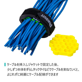 Panduit CBOT24K jacket cover shown for protecting cable bundles.