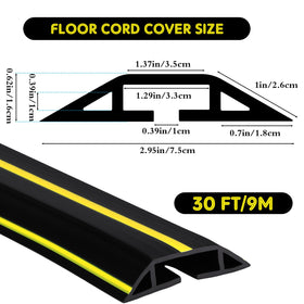 Pangda 30ft floor cable cover channel inside holding multiple cables neatly