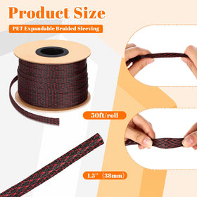 Pangda 50ft braided sleeve offers long-length coverage for many cables.