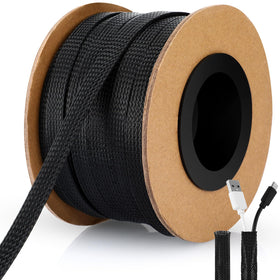 Pangda front packaging showing roll of black braided sleeving protecting cables