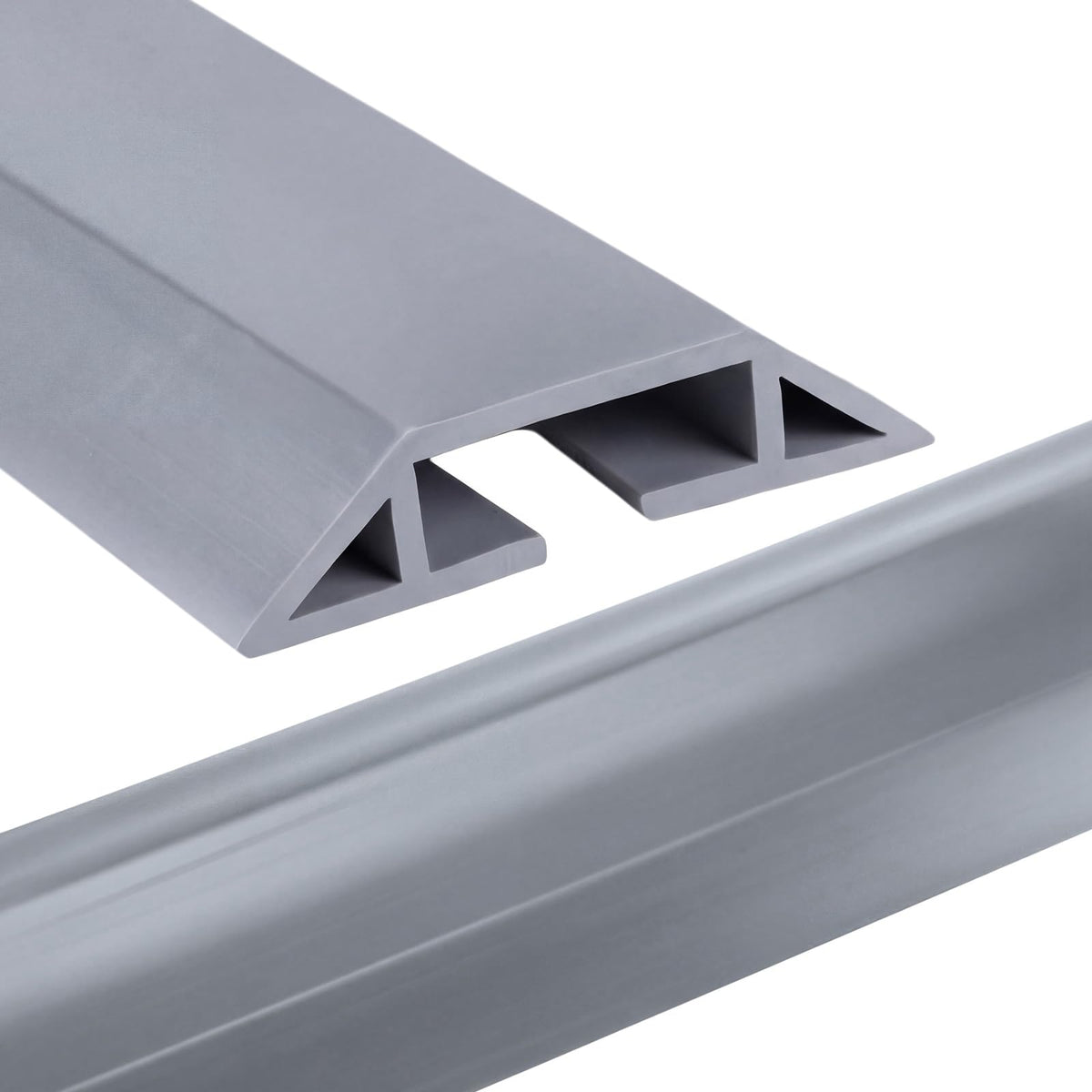 Pangda front view of grey 20 ft cable cover showing length and profile, organizes cords