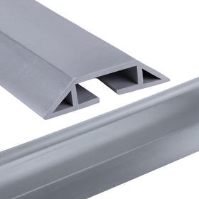 Pangda front view of grey 20 ft cable cover showing length and profile, organizes cords