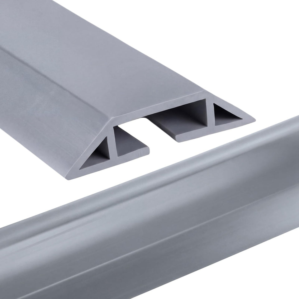Pangda front view of grey 20 ft cable cover showing length and profile, organizes cords